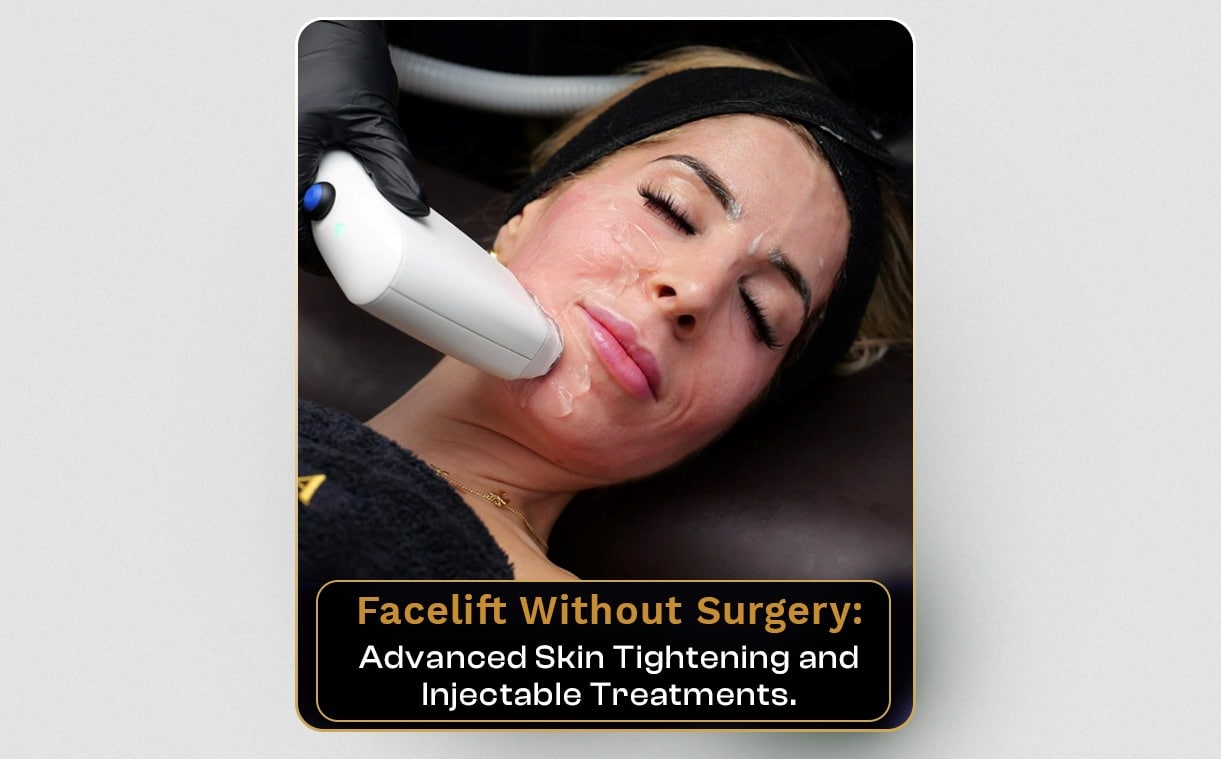 Non-surgical facelift skin tightening treatment creative